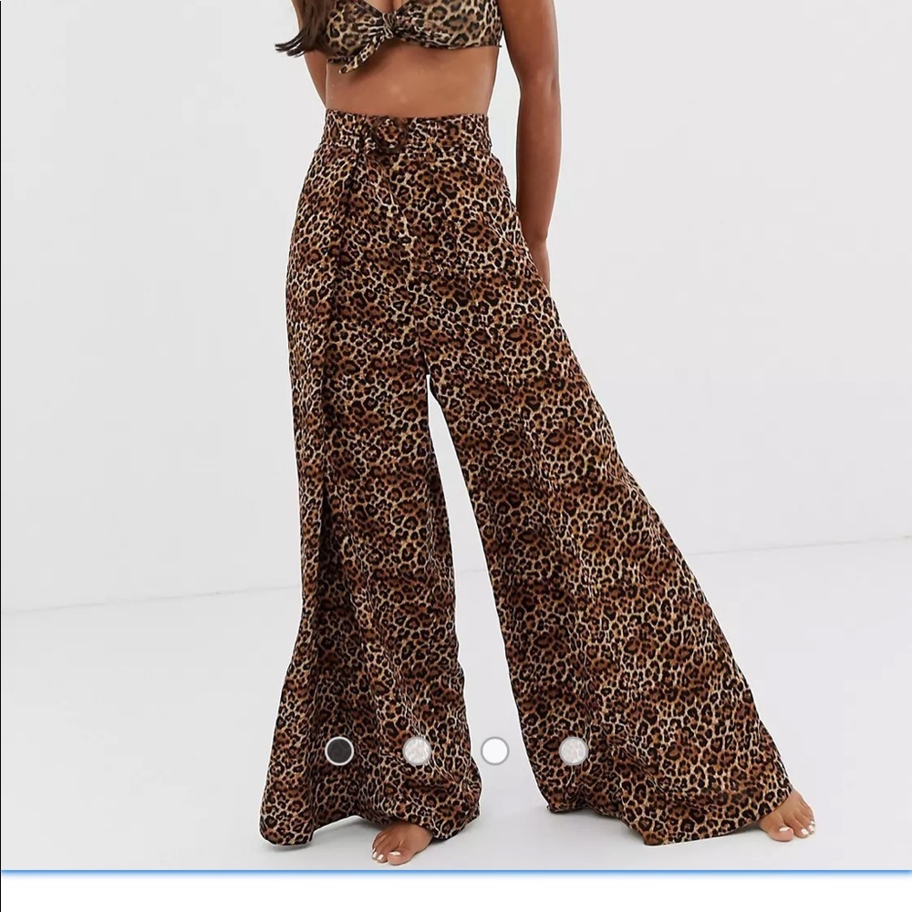 Monki Wide Leg Cheetah pants NWT